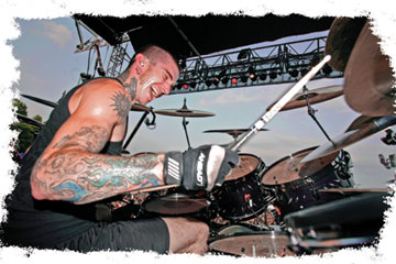 drummer Travis Smith at the kit