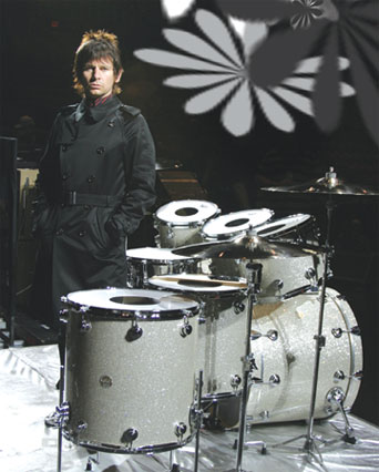 drummer  Zak Starkey with his kit