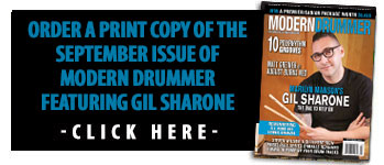 Get a print copy of the September 2015 Issue of Modern Drummer featuring Gil Sharone