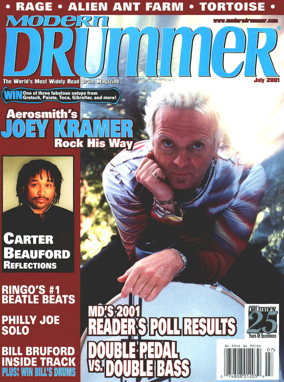 July 2001 - Volume 25 • Number 7 - Modern Drummer Magazine