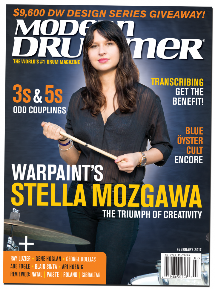 February 2017 Issue of Modern Drummer magazine featuring Warpaint's Stella Mozgawa