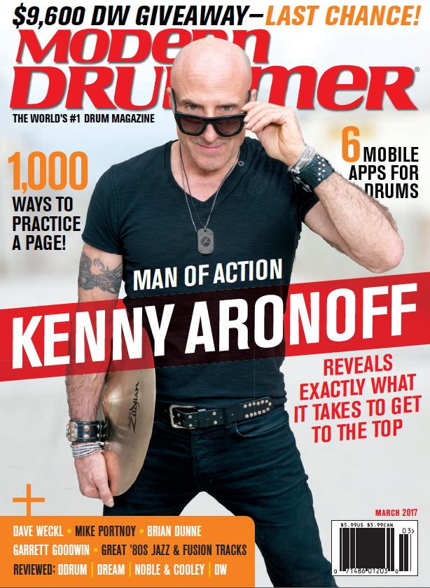 March 2017 Issue Of Modern Drummer Magazine Featuring Kenny Aronoff