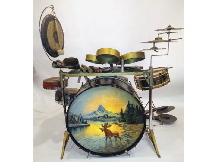 1928 Ludwig Black Beauty Moose Drum Trap Set - Modern Drummer Magazine