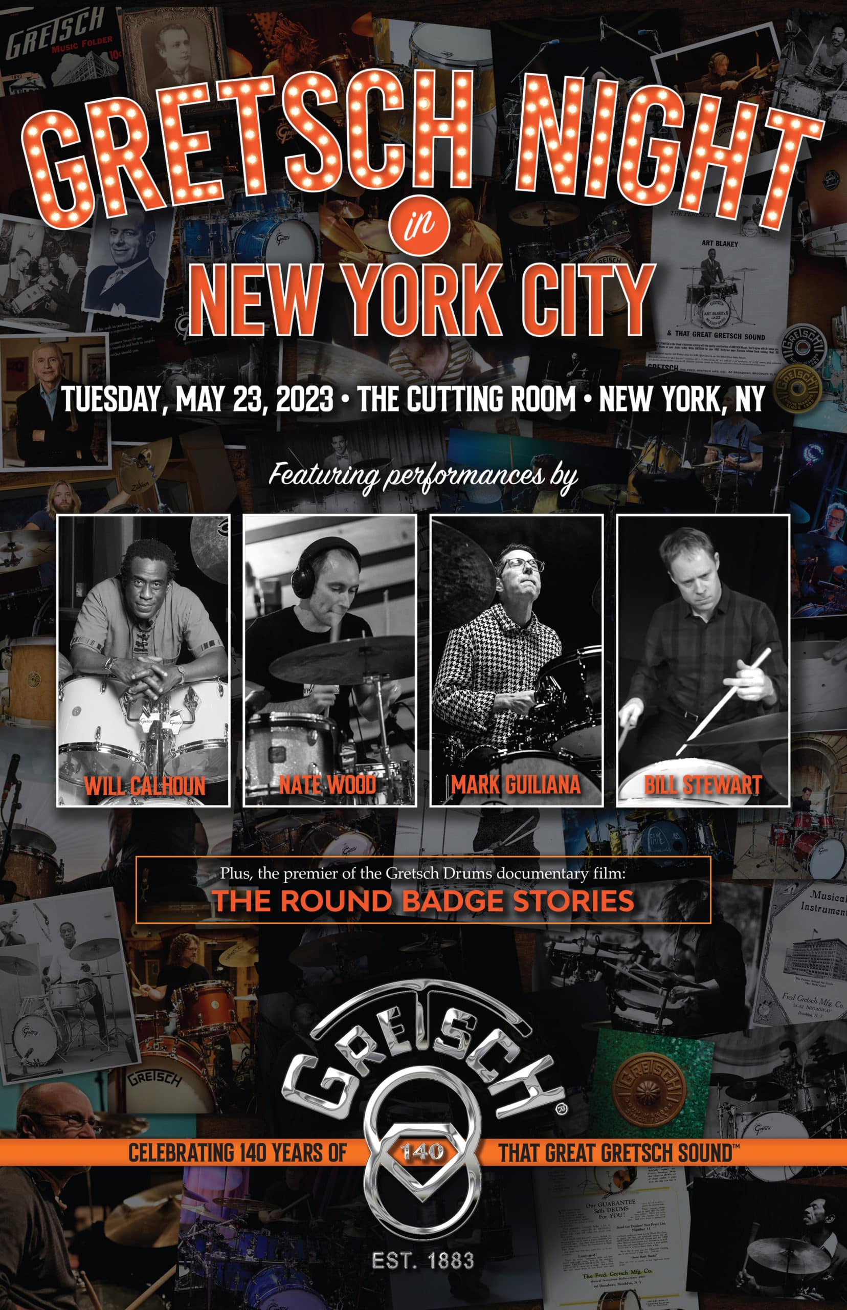Gretsch Night Poster New York City Concert 140th Anniversary