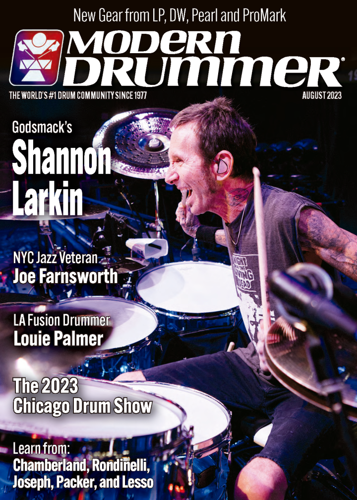August 2023 Modern Drummer Magazine Cover Volume 47 Number 8 - SHANNON LARKIN