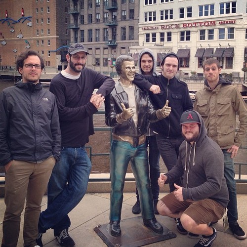 Carlin Brown of Restorations with the Bronze Fonz in Milwaukee