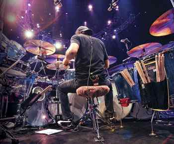 Alex Van Halen behind the drumkit