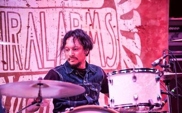 Drummer Andy V Galeon of Spiralarms Photo by Alan Snodgrass