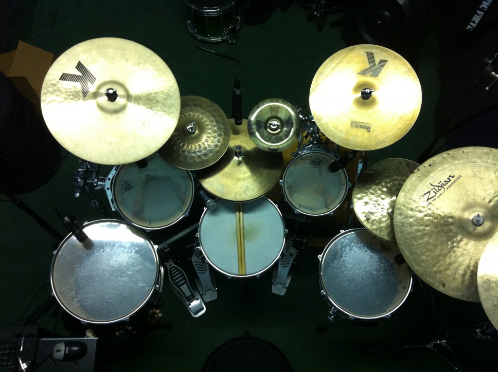 Bachman drums overhead shot