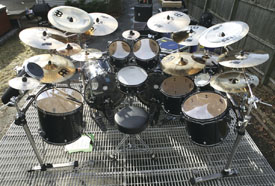 drummer Jason Bittner's drumkit