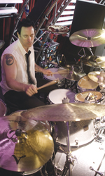 Jimmy Chamberlin behind the drumkit