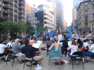 Cellos in Flatiron Sq National Music Day