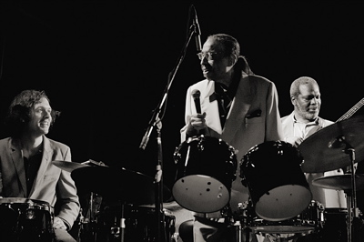 Drummer Chico Hamilton, Photo by Glen DiCrocco