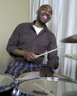 drummer Eric Harland playing
