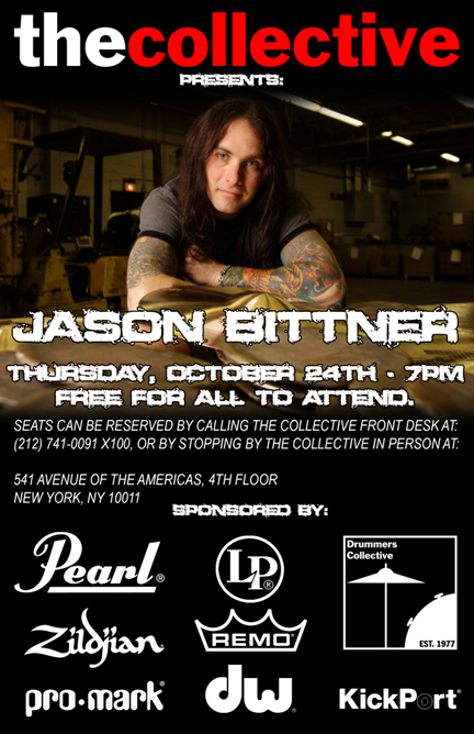 Drummer Jason Bittner Free Clinic