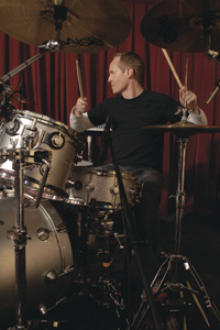 Drummer Josh Freese at the drumkit