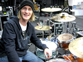 Drummer Mike Bennett with Hillary Duff