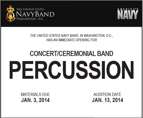 Navy Band Looking for Drummers