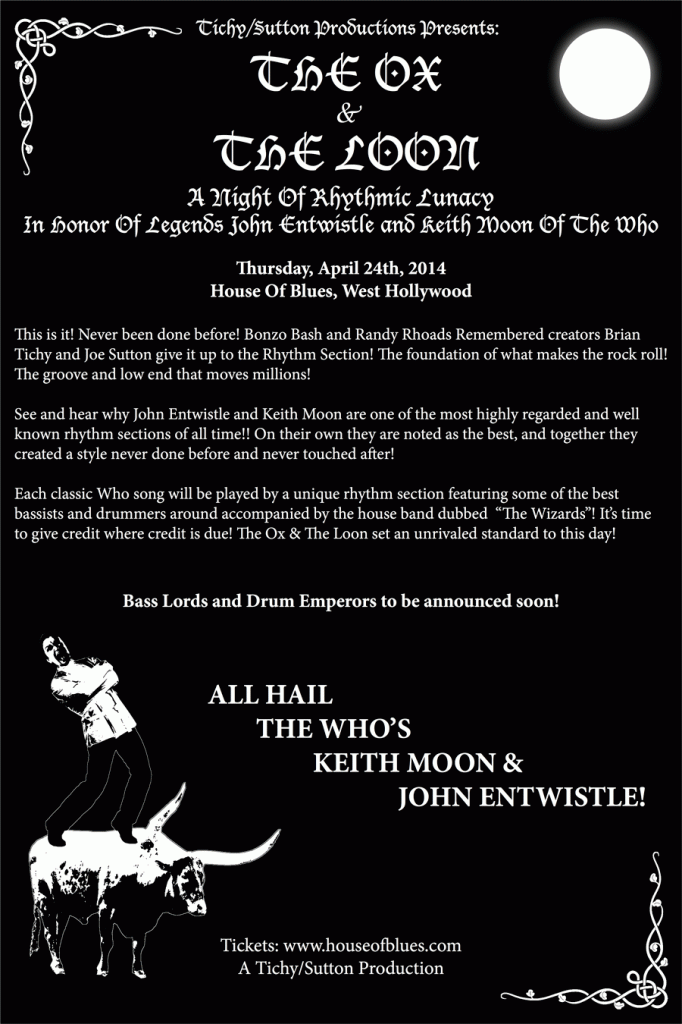 The Ox and the Loon Special Event Honoring the Who’s John Entwistle and Keith Moon This April 24 