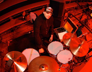 drummer Randy Cooke at his kit