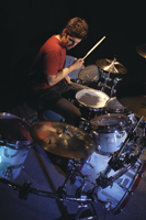 drummer Rob Bourdon playing