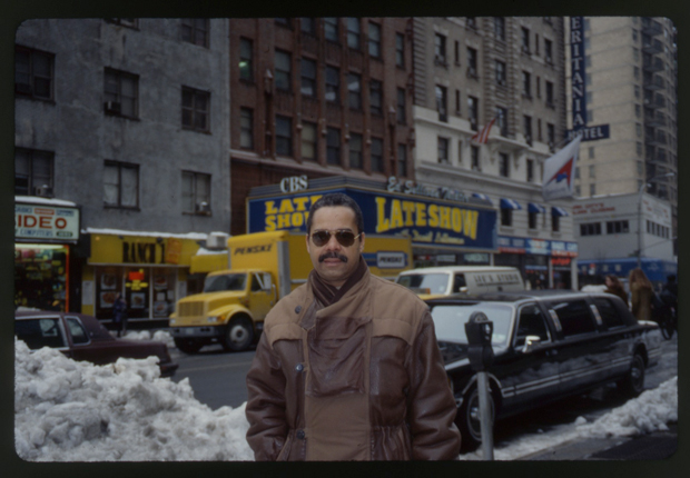 Steve Berrios in 1994, standing at the corner of Broadway and 52nd Street in New York City, where the original Birdland club once stood
