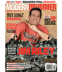 May 2014 Issue of Modern Drummer Featuring Jim Riley